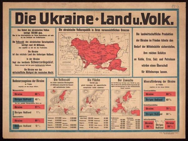 Ukraine-Karte des Jahres 1918  Bild: Landesarchiv Baden-Württemberg, Abt. Hauptstaatsarchiv Stuttgart, J 151 Nr 2256