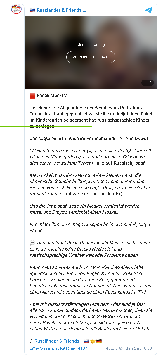 Bild: Screenshot RT DE / Eigenes Werk