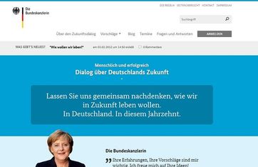 Webseite des Bürgerdialogs der Bundeskanzlerin