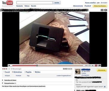 Screenshot eines YouTube Videos zum Equipment Verkauf