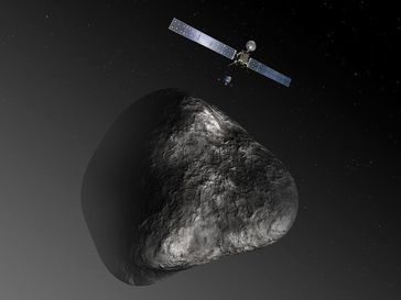 Rendezvous im All: Die Begegnung von Rosetta mit dem Kometen 67P/Churyumov-Gerasimenko wird alles a
Quelle: ESA – C. Carreau/ATG medialab (idw)