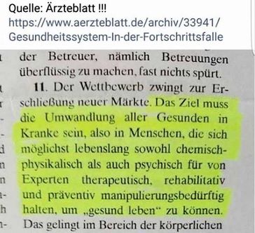 Eine Veröffentlichung im Ärzteblatt Ausgabe PP1 von Oktober 2002, Seite 449 offenbart eine hässliche Strategie gegen alle Bürger (Symbolbild)