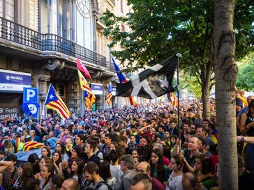 Demonstration von Referendums­befürwortern vor dem katalanischen Wirtschafts­ministerium am 20. September 2017