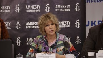 Agnès Callamard, Generalsekretärin von Amnesty International (2022) Bild: Gettyimages.ru / Anadolu Agency / Kontributor