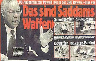 Hochrangige US-Amerikaner erfanden das Märchen von Massenvernichtungswaffen im Irak. Die Bilanz bis heute: weit über 1 Million Tote und ein Irak und gute geschäfte für Großkonzerne (Symbolbild)