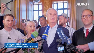 Jürgen Elsässer (2025) Bild: AUF1 / Eigenes Werk