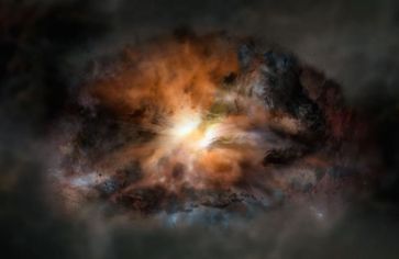 Künstlerische Darstellung der Galaxie W2246-0526