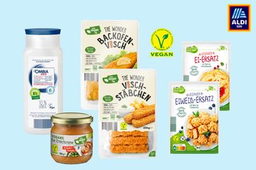 Auswahl veganer Produkte bei ALDI SÜD