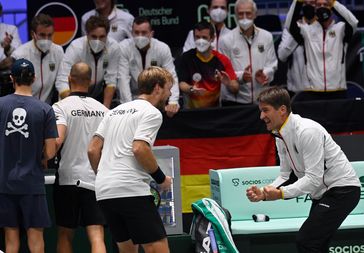 Serbia v Germany3.MatchNikola Cacic (SRB) Novak Djokovic (SRB) v Kevin Krawietz  (GER) Tim Puetz (GER) Kevin Krawietz  (GER) Tim Puetz (GER) /Bild: Paul Zimmer Fotograf: Paul Zimmer