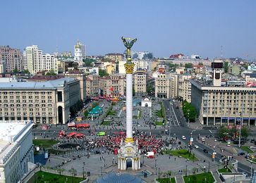 Ukraine: Der Unabhängigkeitsplatz (Maidan) in Kiew