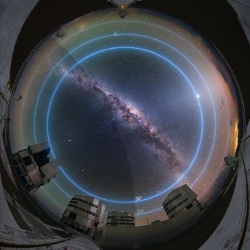 Bereiche des Himmels, die am stärksten von Satellitenkonstellationen betroffen sind
Quelle: Bild: ESO/Y. Beletsky/L. Calçada (idw)