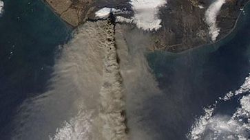 Satellitenaufnahme des isländischen Vulkans Eyjafjallajökull. Bild: NASA, dts Nachrichtenagentur