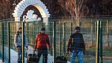 Flüchtlinge aus der Ukraine, Region Kherson, am Grenzübergang zur Krim, 15.03.2022