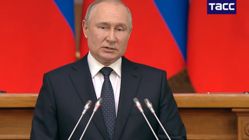 Der russische Präsident Wladimir Putin am 27. April 2022 (Screenshot aus dem TASS-Video)
