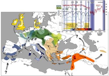 Ausbreitung der bäuerlichen Wirtschaft im westlichen Eurasien. Abb. aus Gronenborn 2009