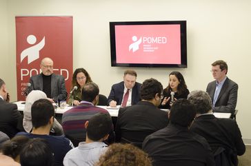 Khashoggi (ganz links) bei einer öffentlichen Diskussionsrunde zum Thema Mohammed bin Salman's Saudi Arabia.