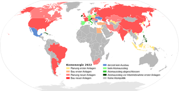 Weltweite Nutzung der Kernenergie zur Stromerzeugung