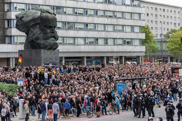 Treffpunkt vor der Demo in Chemnitz