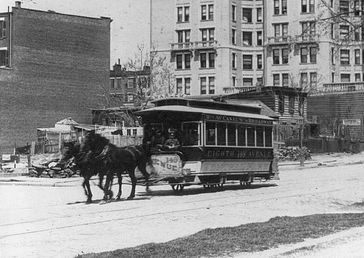 Pferdebahn in New York, um 1895 (Symbolbild)