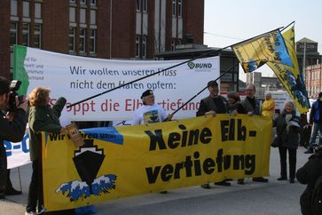 Demonstration anlässlich der Koalitionsverhandlungen am 28. März 2008