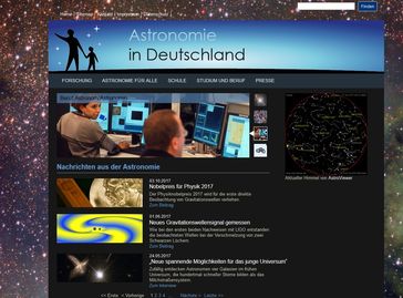 Bild: Screenshot der Webseite http://www.astronomie-in-deutschland.de/