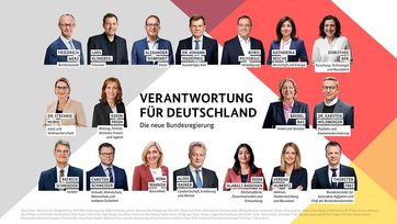 Das Kabinett Merz I, Stand 6. Mai 2025