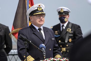 Der Stellvertreter des Inspekteurs der Marine und Befehlshaber der Flotte und Unterstützungskräfte, Vizeadmiral Rainer Brinkmann Bild: Bundeswehr / Kim Brakensiek Fotograf: Tanja Wendt