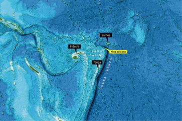 Das Hydrothermalfeld am Niua-South-Vulkan liegt im Lau-Becken zwischen Fidschi und Samoa.