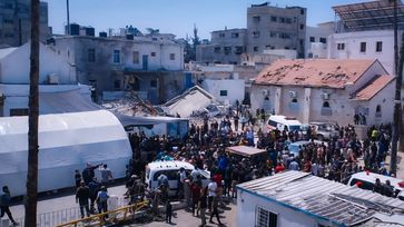Das Al-Ahli-Krankenhaus wurde im April durch einen Luftangriff schwer beschädigt. (2025) Bild: Evangelische Kirche im Rheinland (EKiR) Fotograf: Episcopal Diocese of Jerusalem