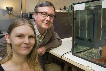 Prof. Dr. Gerhard von der Emde und Sarah Schumacher vom Institut für Zoologie der Universität Bonn m
Quelle: © Foto: Barbara Frommann/Uni Bonn (idw)