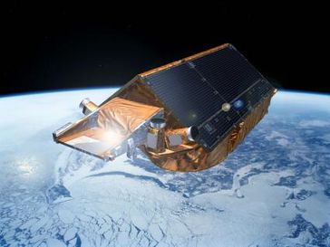 ESA Erdbeobachtungssatellit CryoSat-2 in 700km Höhe. Bild: obs/European Space Agency ESA/ESOC
