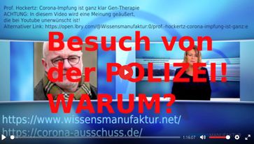 Bild: SS Video: " ZENSUR UND EINSCHÜCHTERUNG! Prof. Dr. Hockertz bekam vor ein paar Tagen Besuch von der Polizei!" (https://www.bitchute.com/video/dkDNnBnodauP/) / Eigenes Werk