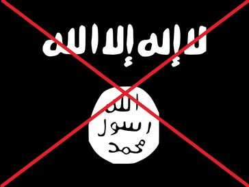 Durchgestrichene Flagge Islamischer Staat