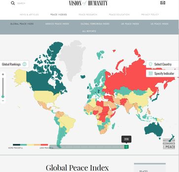 Global Peace Index: Weltfriedenslage ist, gemessen am letzten Jahrzehnt, aktuell auf Tiefststand (2018)