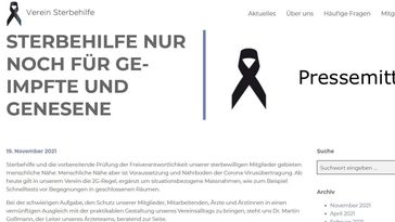 Bild:  Screenshot: sterbehilfe.de / Eigenes Werk