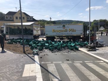 Verunglückter Biertransport