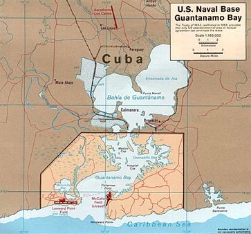Karte des Stützpunkts Guantánamo Bay