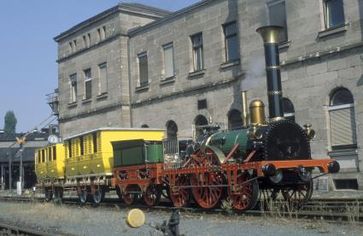 Nachbau des "Adler", der bei dem Brand des Fahrzeugdepots des Nürnberger DB Museums zerstört wurde