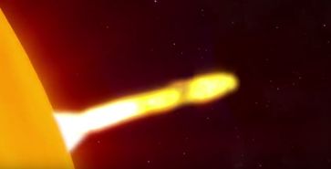 Bild: Screenshot Youtube Video "Flaring Black Hole Accretion Disk in the Binary System V404 Cygni "