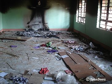Kandhamal 2008: Mehr als 5.600 Häuser der Christen in 600 Dörfern wurden geplündert und viele zerstört. Bild: "obs/Open Doors Deutschland e.V."