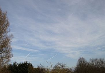 Ein mit Chemtrails versprühter, trüber Himmel über Alsfeld am 21.11.2012
