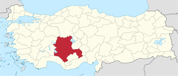 Lage der Provinz Konya in der Türkei.