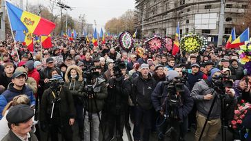 Die Demo in Chișinău am 6. November Bild: Sputnik / Rodion Proka