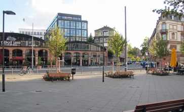 Sitz der Frankfurter Rundschau im Sachsenhäuser Depot am Karl-Gerold-Platz