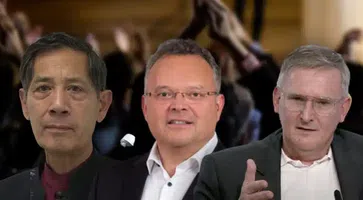 Bild: Hintergrund: Freepik; Strasser: Screenshot: FPÖ-TV; Hauser: Parlamentsdirektion/Photo Simons/zVg; Bhakdi: Sachwerte Vermögenswerte mit Kompetenz, CC BY 3.0, via Wikimedia Commons; Collage: Wochenblick / Eigenes Werk