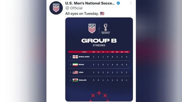 Screenshot des mittlerweile wieder gelöschten Tweets mit der veränderten iranischen Fahne. Bild: Twitter/@USMNT