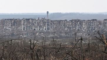 Zerstörungen in Soledar, nordöstlich von Artjomowsk, 11. März 2023 Bild: Sputnik / Евгений Биятов/РИА Новости