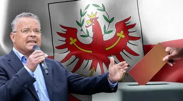 Bild: Hauser: Brunner Images / Brunner Philipp / zVg; Tirol-Flagege & Wahlurne: Freepik (2); Komposition: Wochenblick / Eigenes Werk