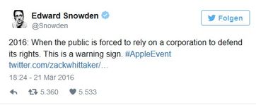 Bild: Screenshot Twitter-Account Snowden