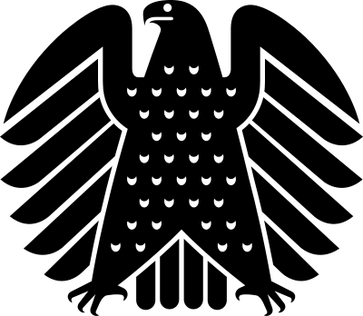 Logo des Bundestages (BT) / Deutscher Bundestag mit Sitz im Reichstagsgebäude. Von kritischen Bürgern wird das Logo oft als "Fette Henne" bezeichnet, die sich mit Steuergeldern volsltopft.